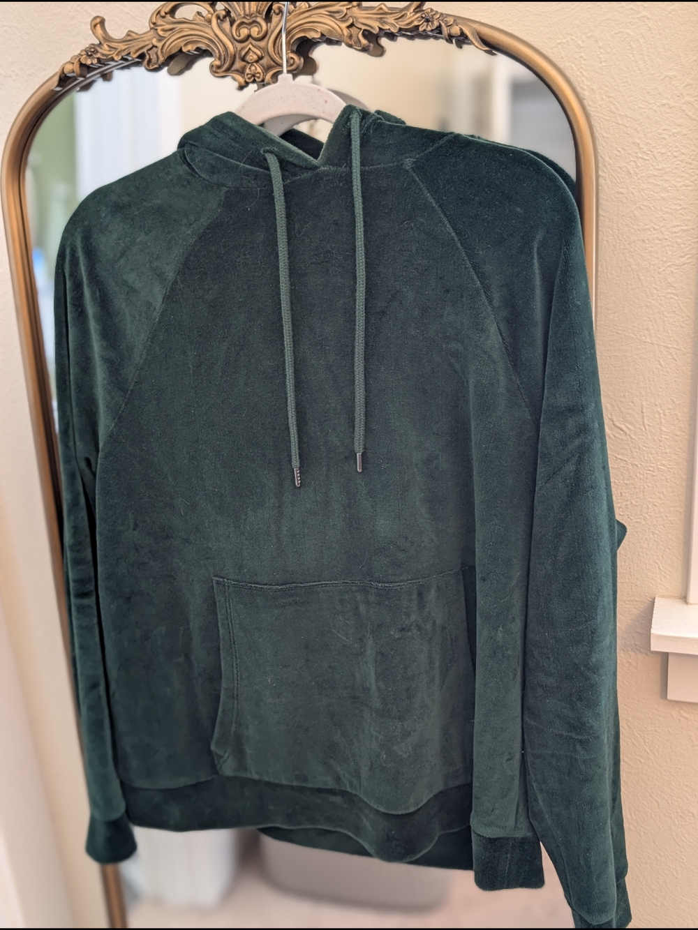 Women's Green Velvet Hoodie